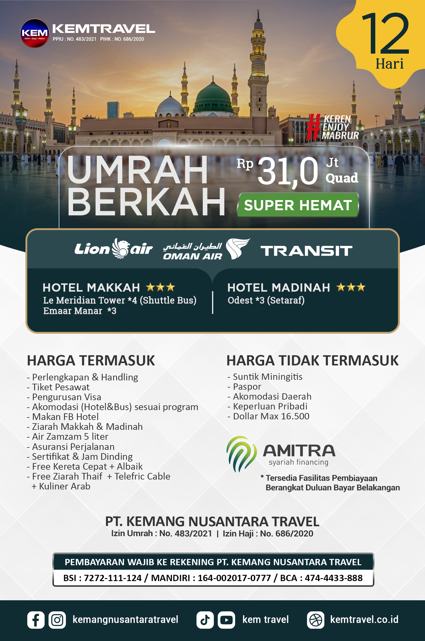 Paket Umrah Super Hemat 12 Hari