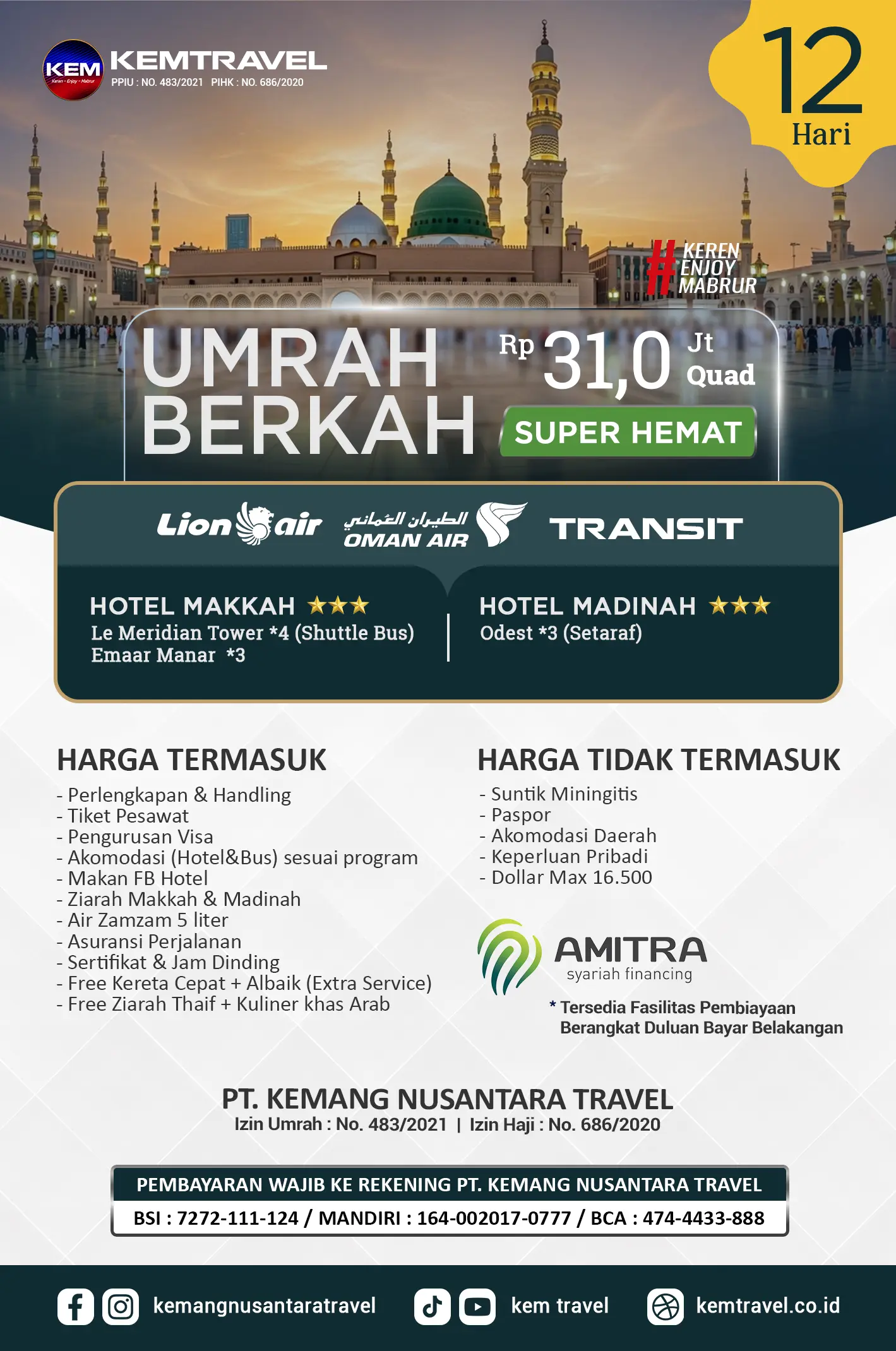 Paket Umrah Super Hemat 12 Hari
