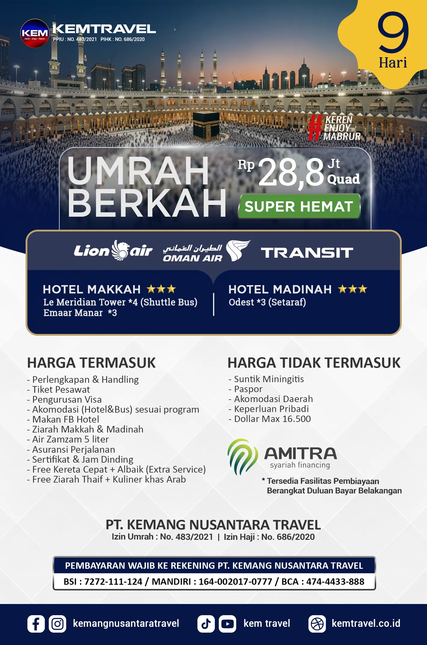 Paket Umrah Super Hemat 9 Hari